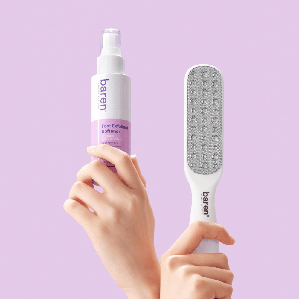 BAREN Conjunto doméstico apagador de calos dos pés – kit de cuidado dos pés com Foot Exfoliant Softener esfoliante e lima de pés para calosidades