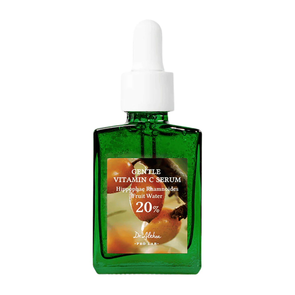 Dr.Althea Gentle Vitamin C Serum contém 20% de vitamina C e água de espinheiro-marítimo que hidrata e ilumina a pele. Reduz a pigmentação e protege contra radicais livres, proporcionando um tom de pele mais uniforme e radiante.