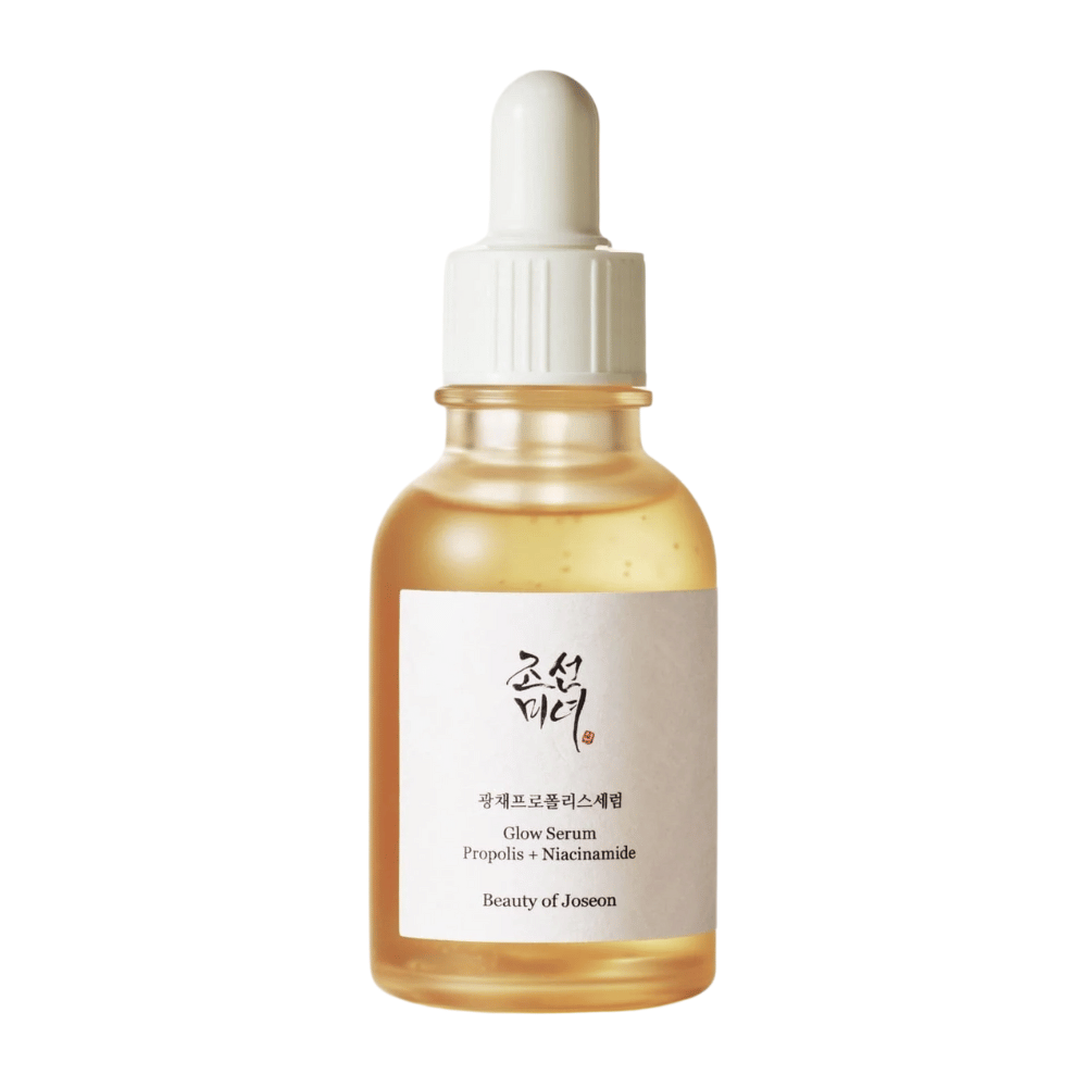 Beauty of Joseon Glow Serum Própolis + Niacinamida em frasco com pipeta – soro coreano que ilumina, uniformiza o tom da pele e fortalece a barreira cutânea.
