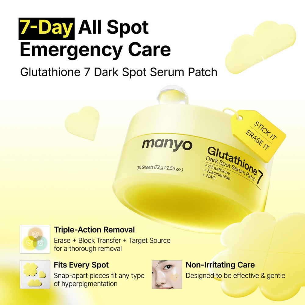 Ma:nyo Glutathione 7 Dark Spot Serum Patch spot treatment para cuidado rápido de manchas de pigmentação, marcas pós-acne e hiperpigmentação