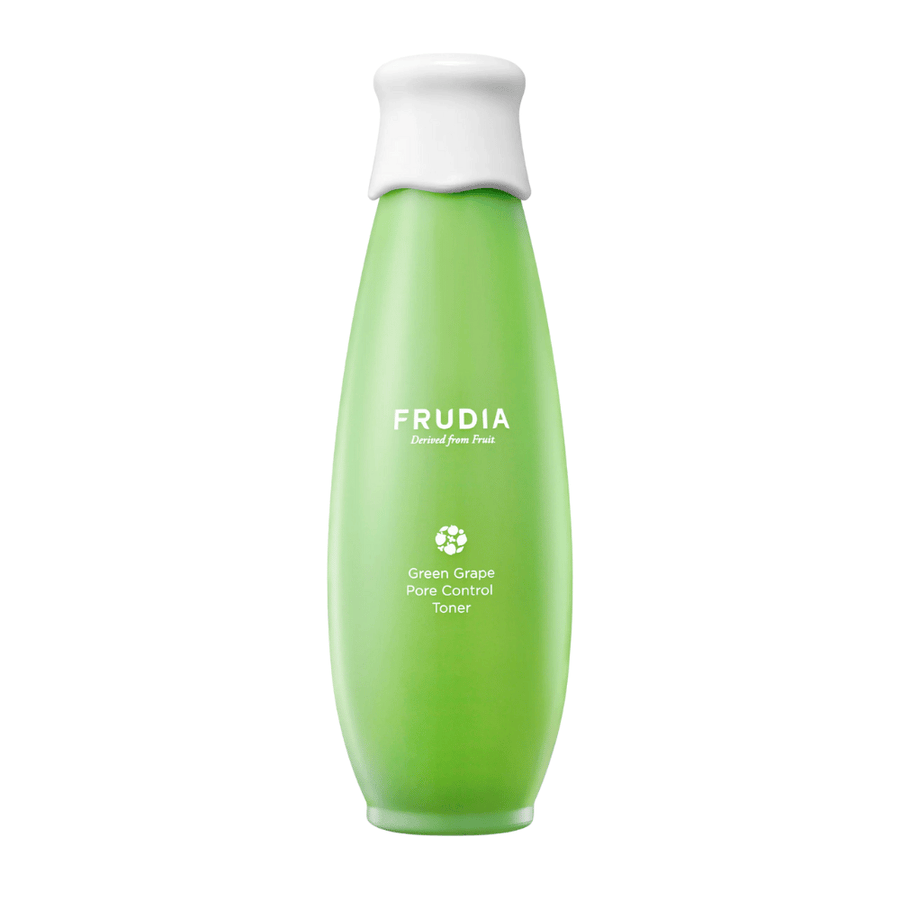 Frudia Green Grape Pore Control Toner – tônico facial coreano com extrato de uva verde que equilibra a pele oleosa, minimiza os poros e proporciona um tom de pele fresco, hidratado e claro.