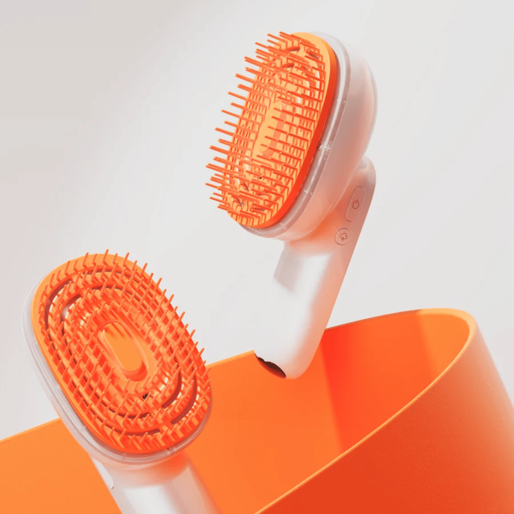 LILYEVE GrowTurn Brush Steam Booster – escova elétrica para o couro cabeludo com cabeça de escova laranja