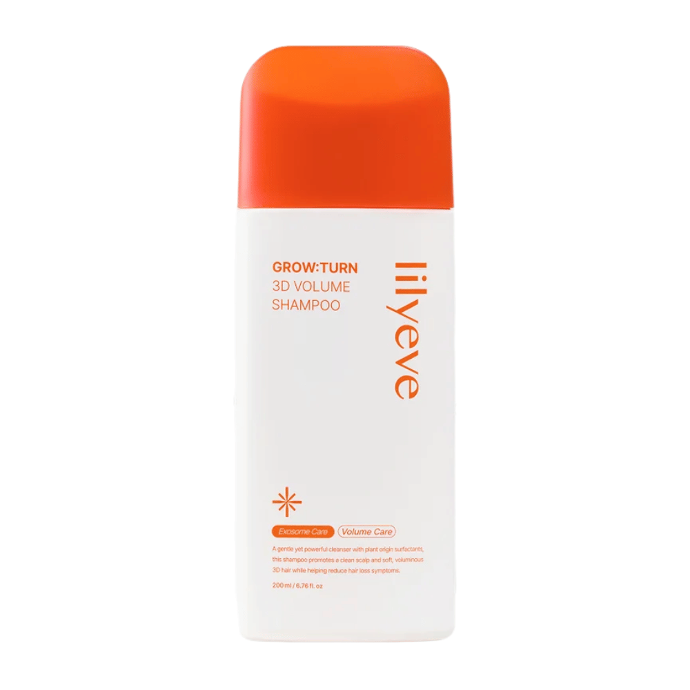 LILYEVE Grow:Turn Exosome 3D Volume Brush Shampoo com aplicador de escova integrado para uma aplicação fácil