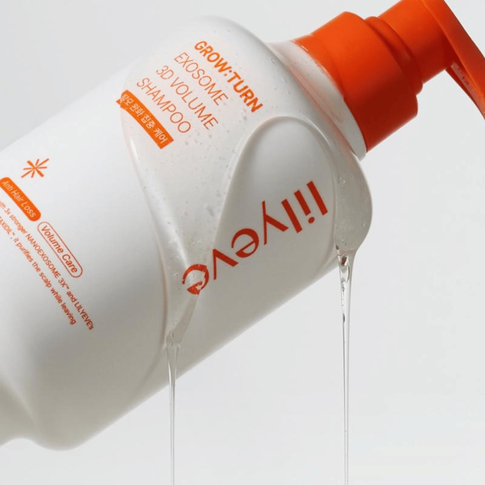 LILYEVE Grow:Turn Exosome 3D Volume Shampoo com textura de gel leve para cuidados capilares que dão volume