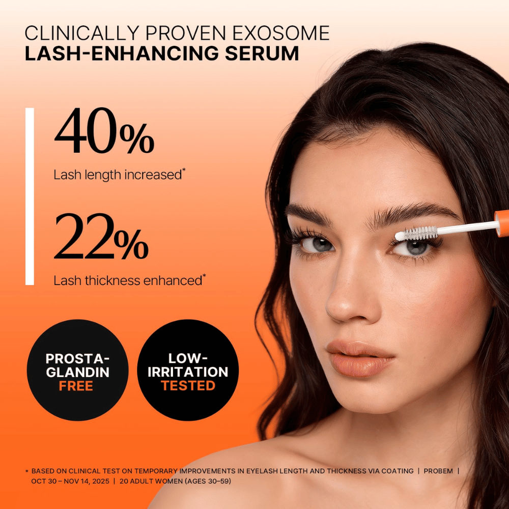 LILYEVE Grow Turn Exosome Dual Lash Serum – sérum de pestanas clinicamente testado para pestanas mais compridas e mais densas.