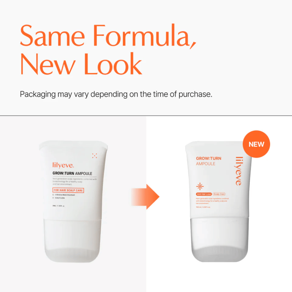 Imagem que mostra a embalagem nova vs antiga do produto – a mesma fórmula, mas com design atualizado.