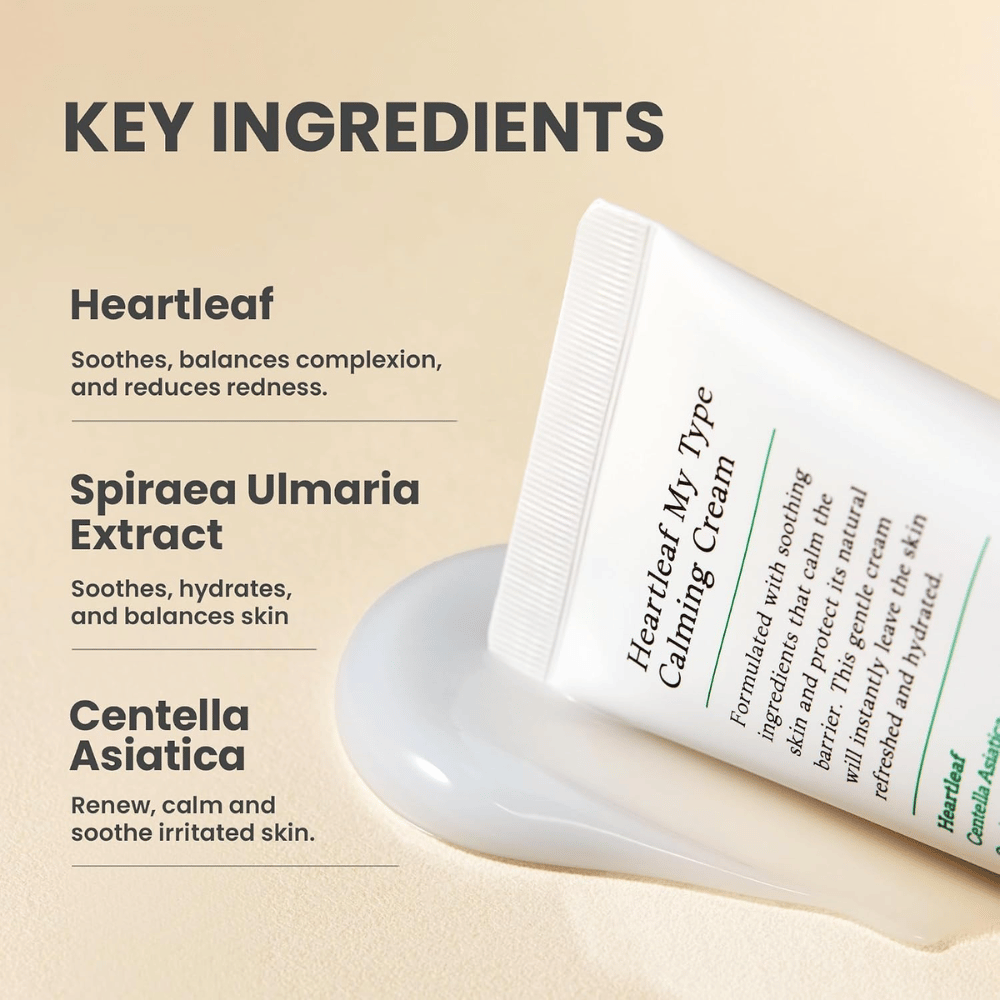 AXIS-Y Heartleaf My Type Calming Cream – ingredientes principais com heartleaf e centella asiatica