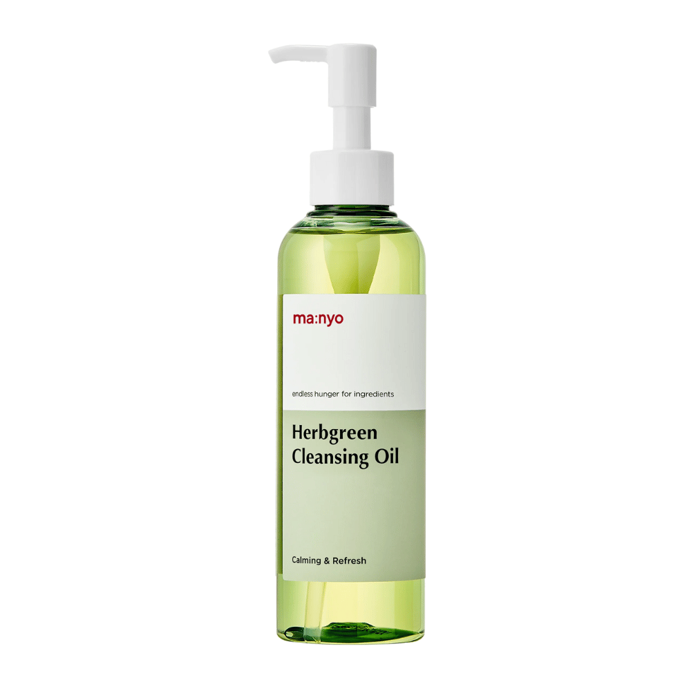 ma:nyo Herbgreen Cleansing Oil óleo de limpeza com bomba, óleo de limpeza suave que remove maquiagem e limpa os poros de forma eficaz