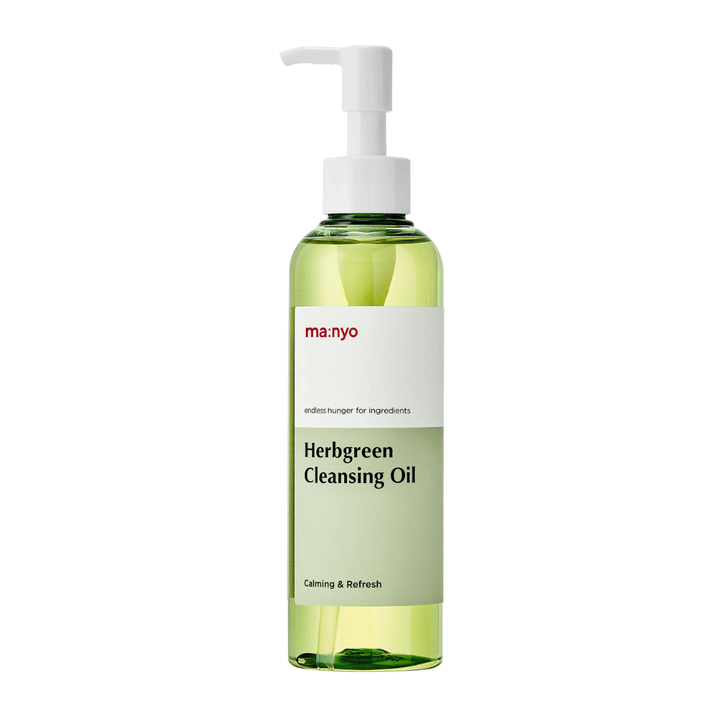 ma:nyo Herbgreen Cleansing Oil óleo de limpeza com bomba, óleo de limpeza suave que remove maquiagem e limpa os poros de forma eficaz