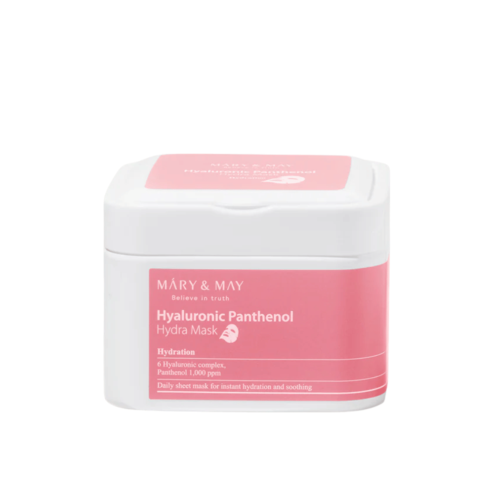 Mary & May Hyaluronic Panthenol Hydra Mask – máscara facial coreana com complexo de ácido hialurônico e pantenol 1000 ppm para hidratação profunda