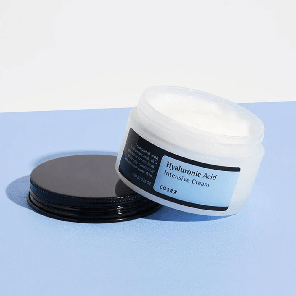 COSRX Hyaluronic Acid Intensive Cream 100 g – creme facial nutritivo com ácido hialurônico que proporciona hidratação duradoura e pele macia.