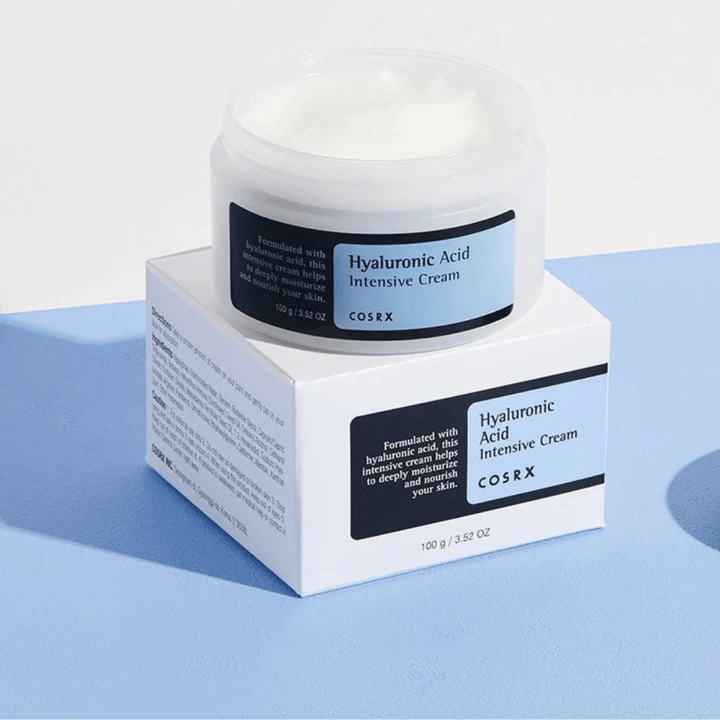 Aberto COSRX Hyaluronic Acid Intensive Cream – creme facial hidratante com ácido hialurônico para pele seca e desidratada.