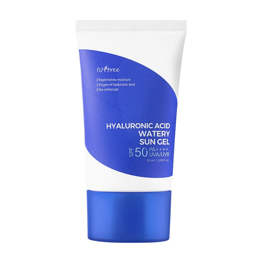 Isntree Hyaluronic Acid Watery Sun Gel 50ml com ácido hialurônico.
