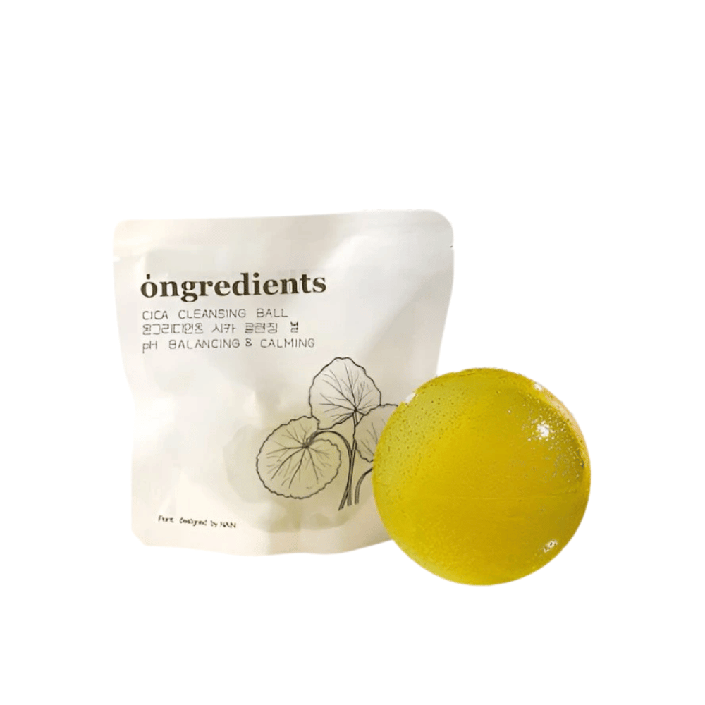 Ongredients Jeju Cica Cleansing Ball – bola de limpeza natural com centella asiatica que equilibra o pH e acalma a pele.