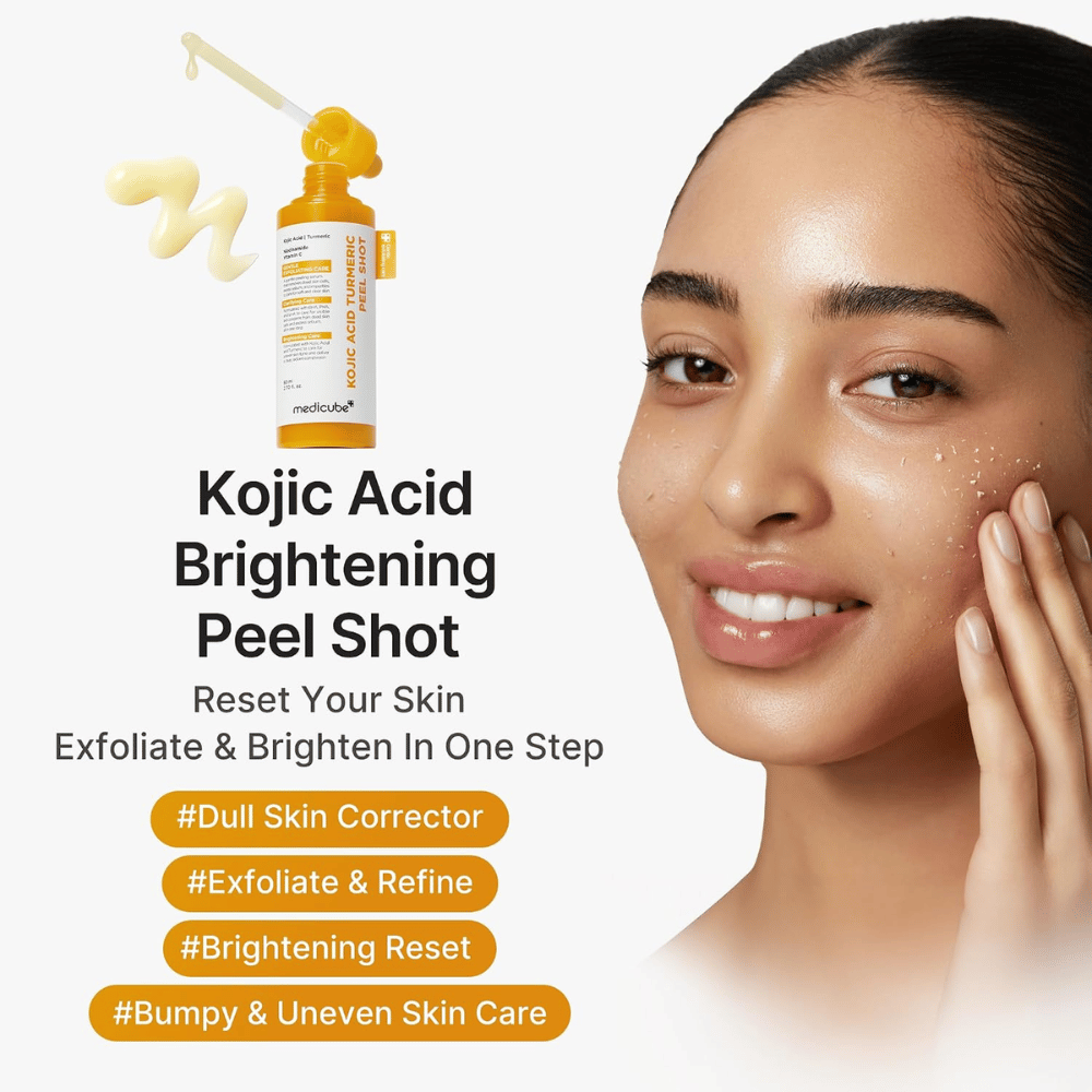 Medicube Kojic Acid Turmeric Peel Shot – peeling coreano para pele baça e irregular que esfolia e dá mais luminosidade à pele.