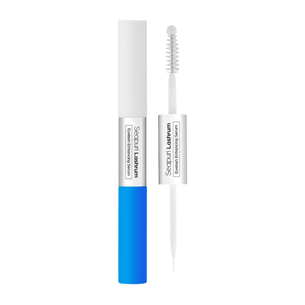 Seapuri Lashrum Eyelash Enhancing Serum com escova e estojo. Sérum nutritivo que fortalece e alonga os cílios.