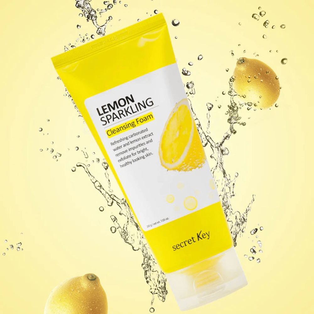 Lemon Sparkling Cleansing Foam de Secret Key – limpeza espumante refrescante com extrato de limão que remove impurezas e proporciona uma pele mais clara.