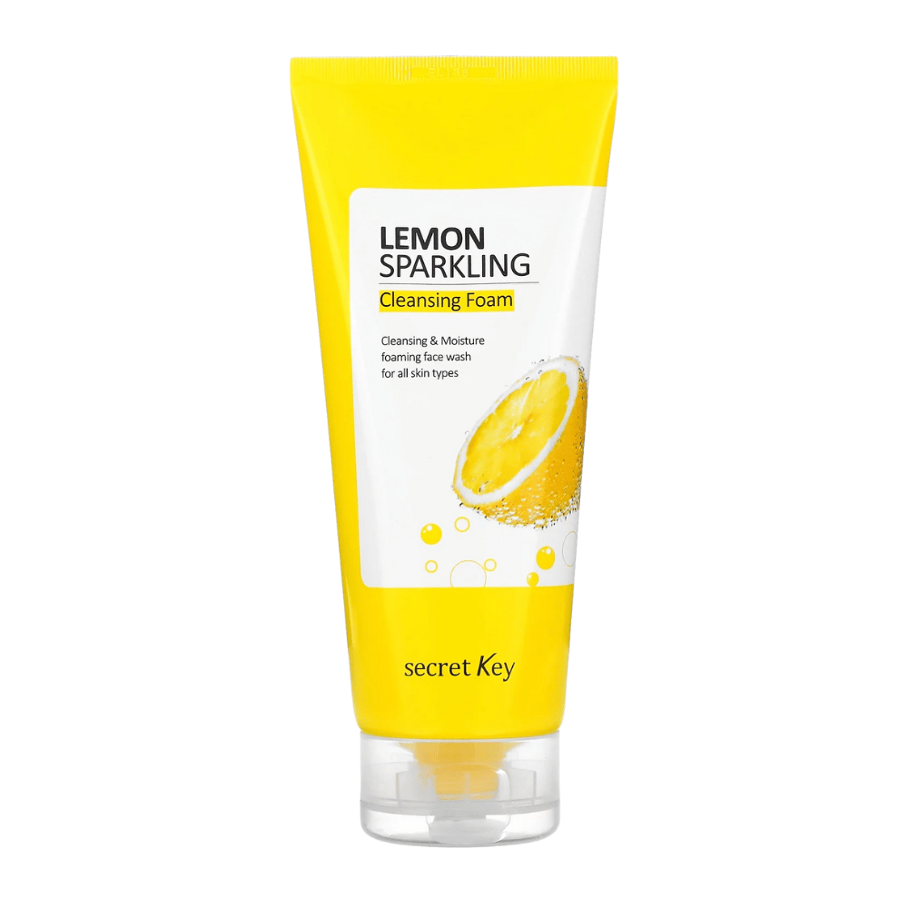 Secret Key Lemon Sparkling Cleansing Foam – limpeza facial suave com limão e água gaseificada para todos os tipos de pele.