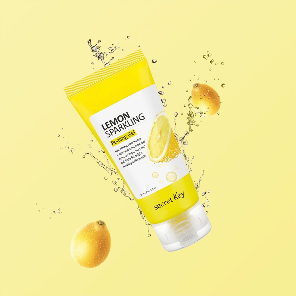 Secret Key Lemon Sparkling Peeling Gel – gel esfoliante refrescante com extrato de limão que esfolia, ilumina e dá brilho à pele.
