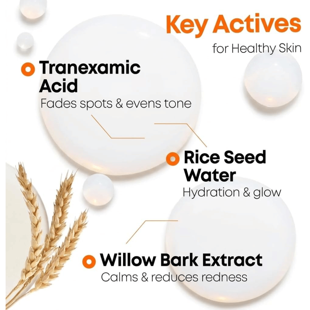 4. NINE LESS MELA-PRO Rice & TXA Toner – ingredientes essenciais como ácido tranexâmico, extrato de arroz e extrato de casca de salgueiro para um tom de pele mais uniforme e luminosidade