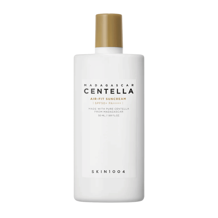 Protetor solar com centella asiatica SPF50+ PA++++ que oferece uma proteção UV eficaz, hidrata a pele e deixa um acabamento leve e não pegajoso