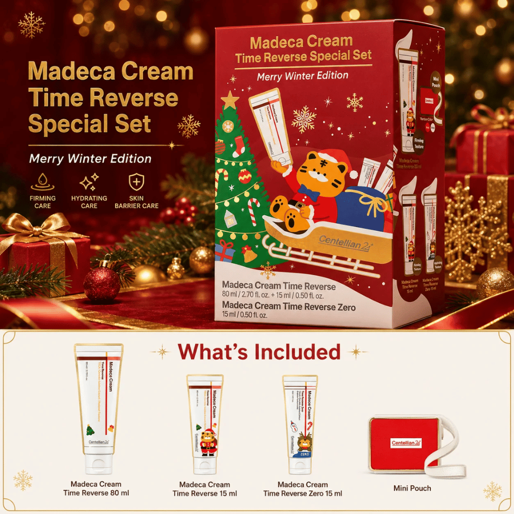 2. Centellian24 Madeca Cream Time Reverse Special Set Merry Winter Edition – conjunto de presente com três cremes faciais e mini mala