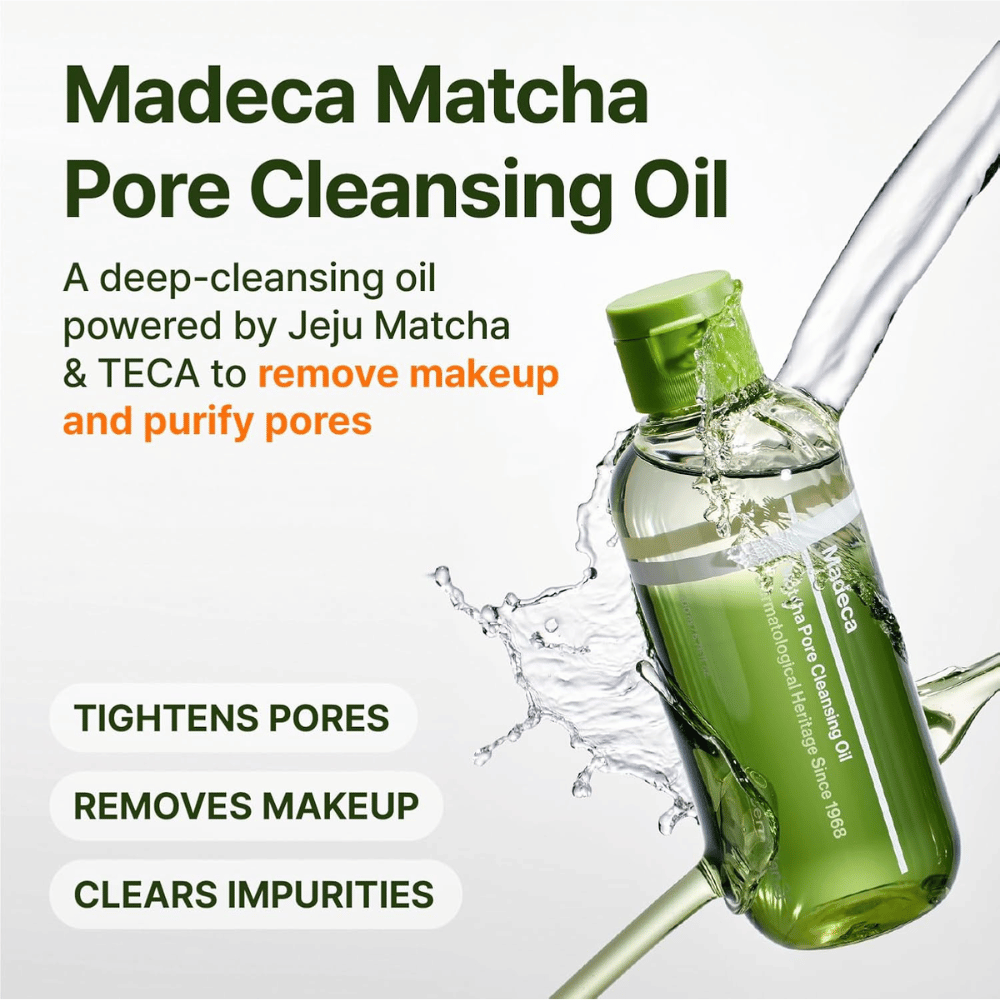 Centellian24 Madeca Matcha Pore Cleansing Oil com matcha de Jeju para limpeza profunda dos poros