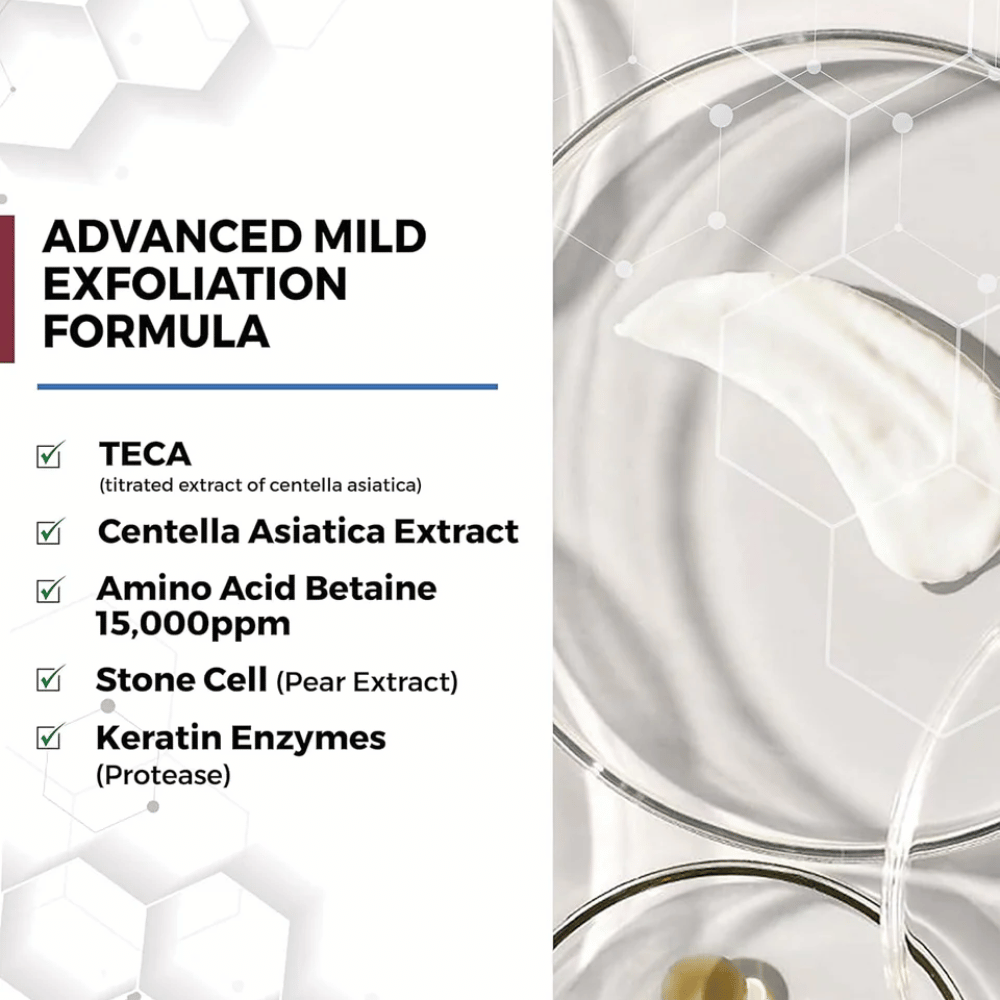 Centellian24 Madeca Amino Acid Cleansing Foam ingredientes – fórmula esfoliante suave com TECA, extrato de Centella Asiatica, aminoácidos e enzimas de queratina que ajudam a limpar a pele suavemente e remover células mortas da pele.