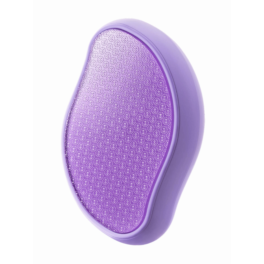 2. Baren Magic Glass Stone Foot File – imagem de perto da superfície abrasiva texturada da lima roxa para os pés para uma esfoliação suave dos calcanhares