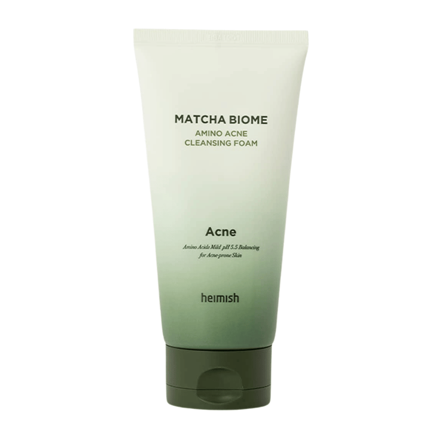 Heimish Matcha Biome Amino Acne Cleansing Foam – coreano limpeza facial para pele propensa a acne e sensível com matcha e aminoácidos