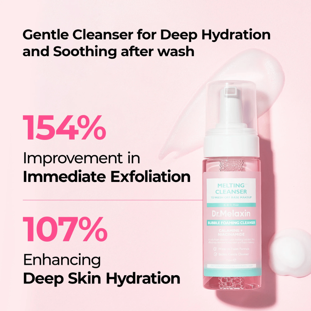 Dr. Melaxin Bubble Foaming Cleanser que proporciona limpeza profunda, esfoliação e hidratação intensa