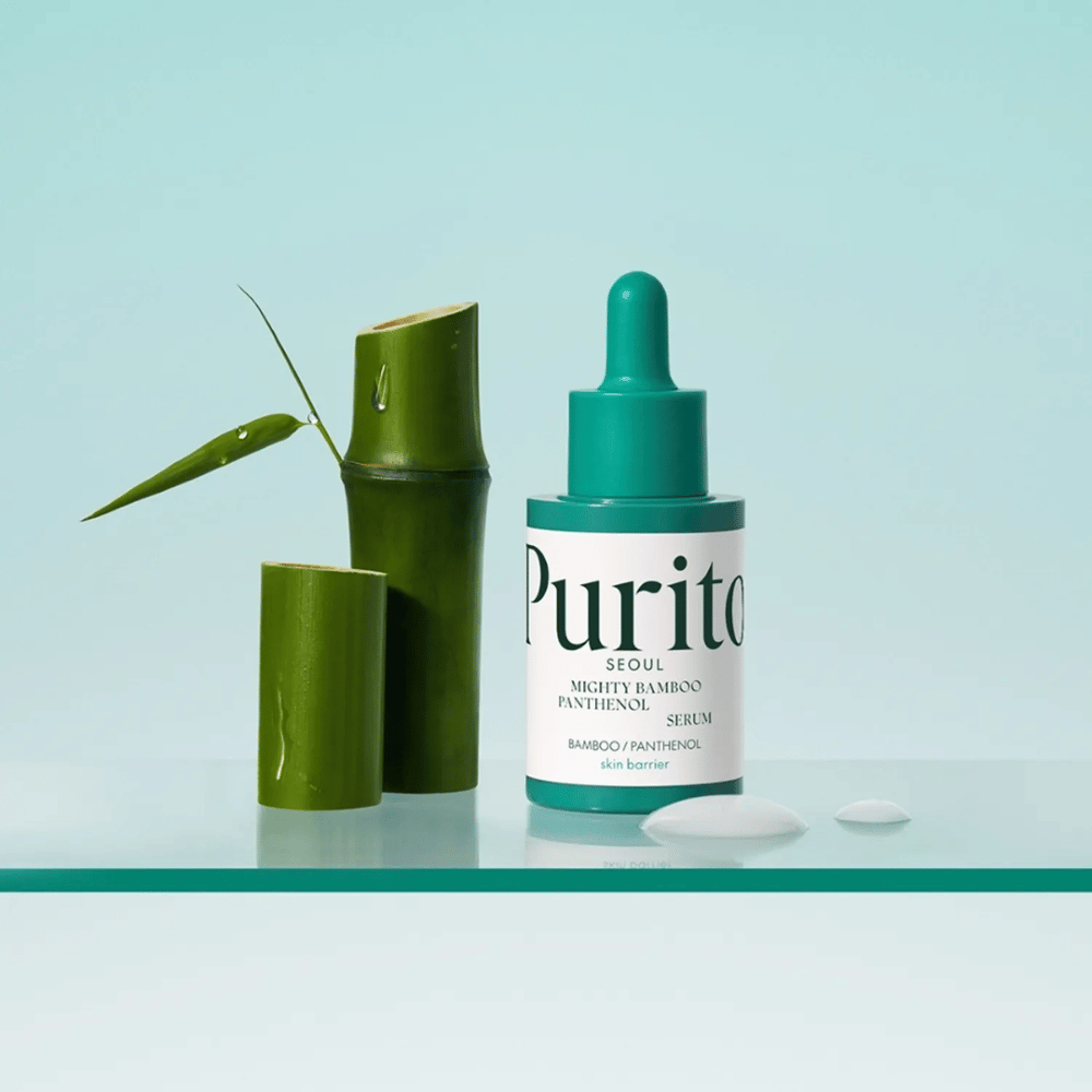 Purito Mighty Bamboo Panthenol Serum – soro coreano vegano com extrato de bambu e pantenol que protege e hidrata a pele.