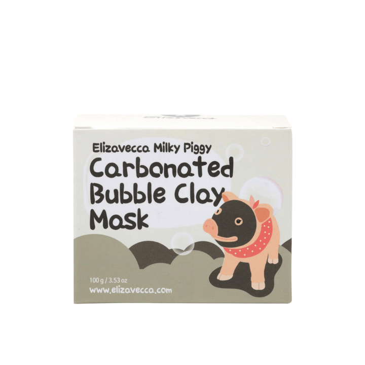 Elizavecca Milky Piggy Carbonated Bubble Clay Mask 100 g – máscara borbulhante coreana com gás e lama que limpa profundamente os poros e remove o excesso de sebo.