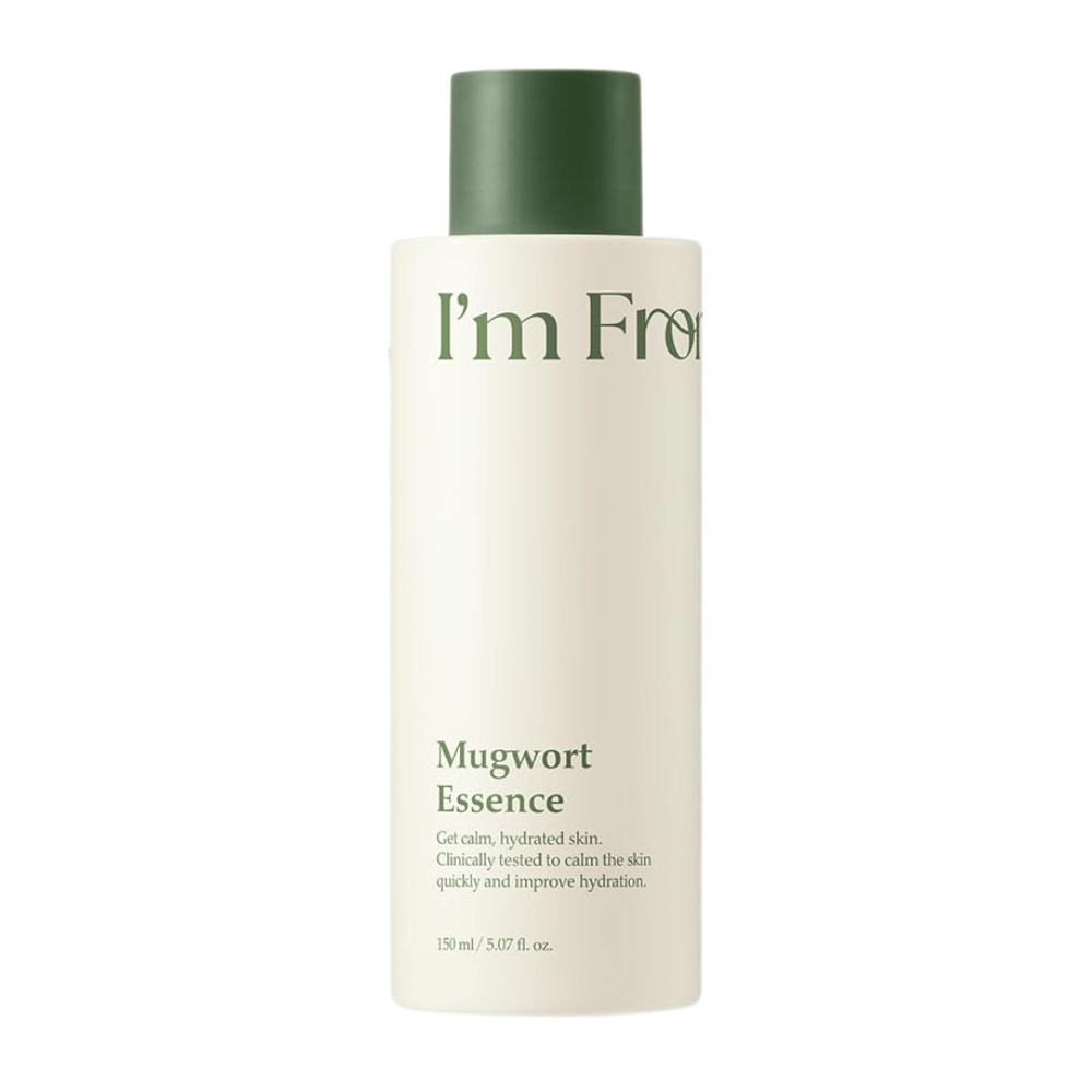 I'm From Mugwort Essence 160 ml com extrato de mugwort que acalma a pele sensível, hidrata intensamente e fortalece a barreira natural da pele.