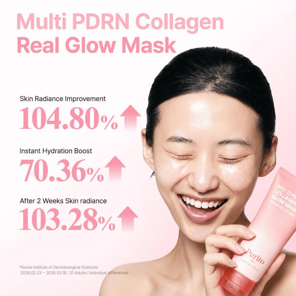 Purito SEOUL Multi PDRN Collagen Real Glow Mask – máscara facial hidratante para luminosidade e hidratação melhoradas