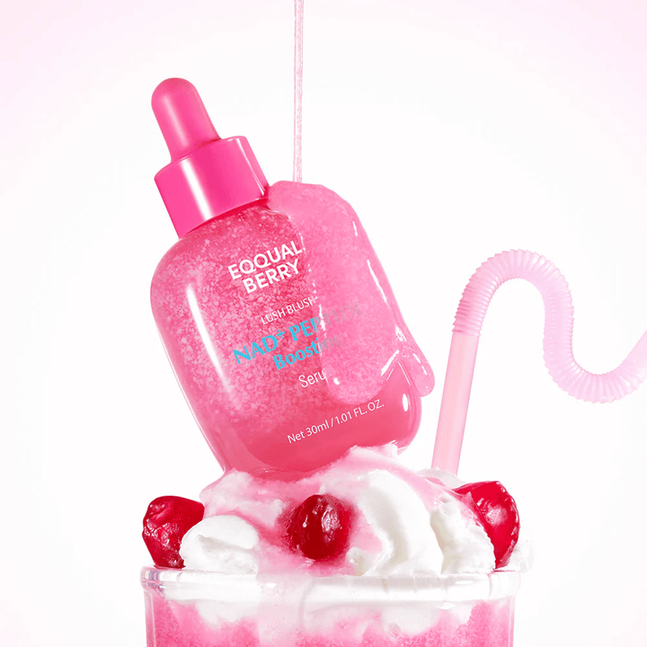EqualBerry Lush Blush NAD+ Peptide Boosting Serum com peptídeos – sérum facial hidratante e reafirmante 30 ml
