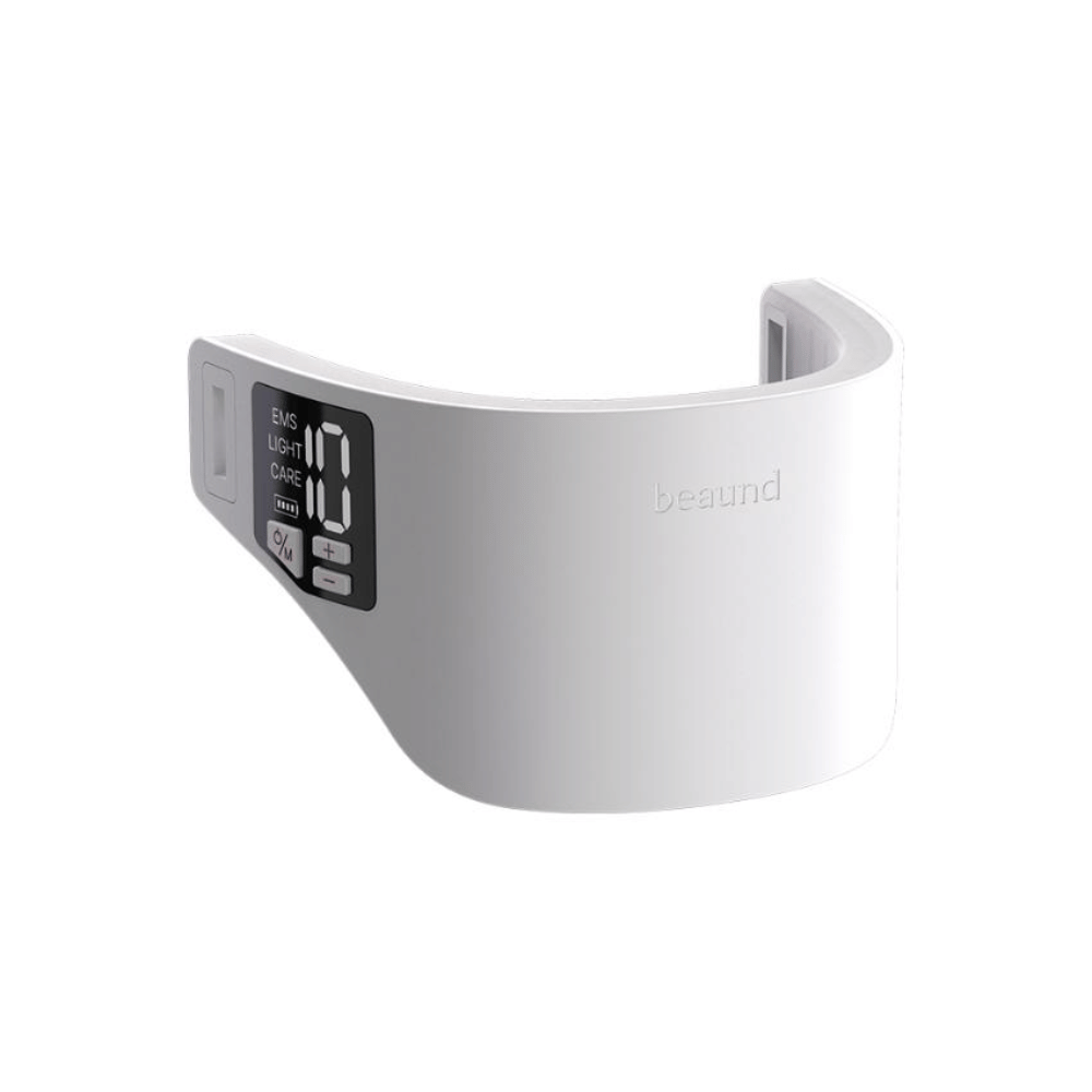 Imagem do produto de Beaund Neckcera sem correia. O dispositivo ergonómico para o pescoço foi concebido para assentar confortavelmente na zona do pescoço durante o tratamento.
