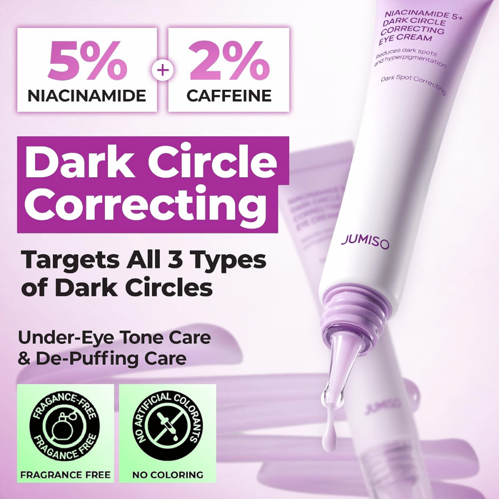 4. Jumiso Niacinamide 5+ Dark Circle Correcting Eye Cream – creme de olhos sem perfume que uniformiza o tom de pele