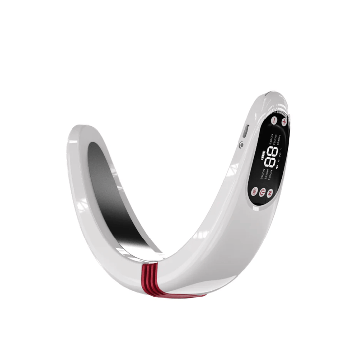 Imagem do produto de Beaund Nmode Pro com foco na superfície lisa, no visor integrado e nos detalhes vermelhos que conferem uma sensação moderna e elegante.