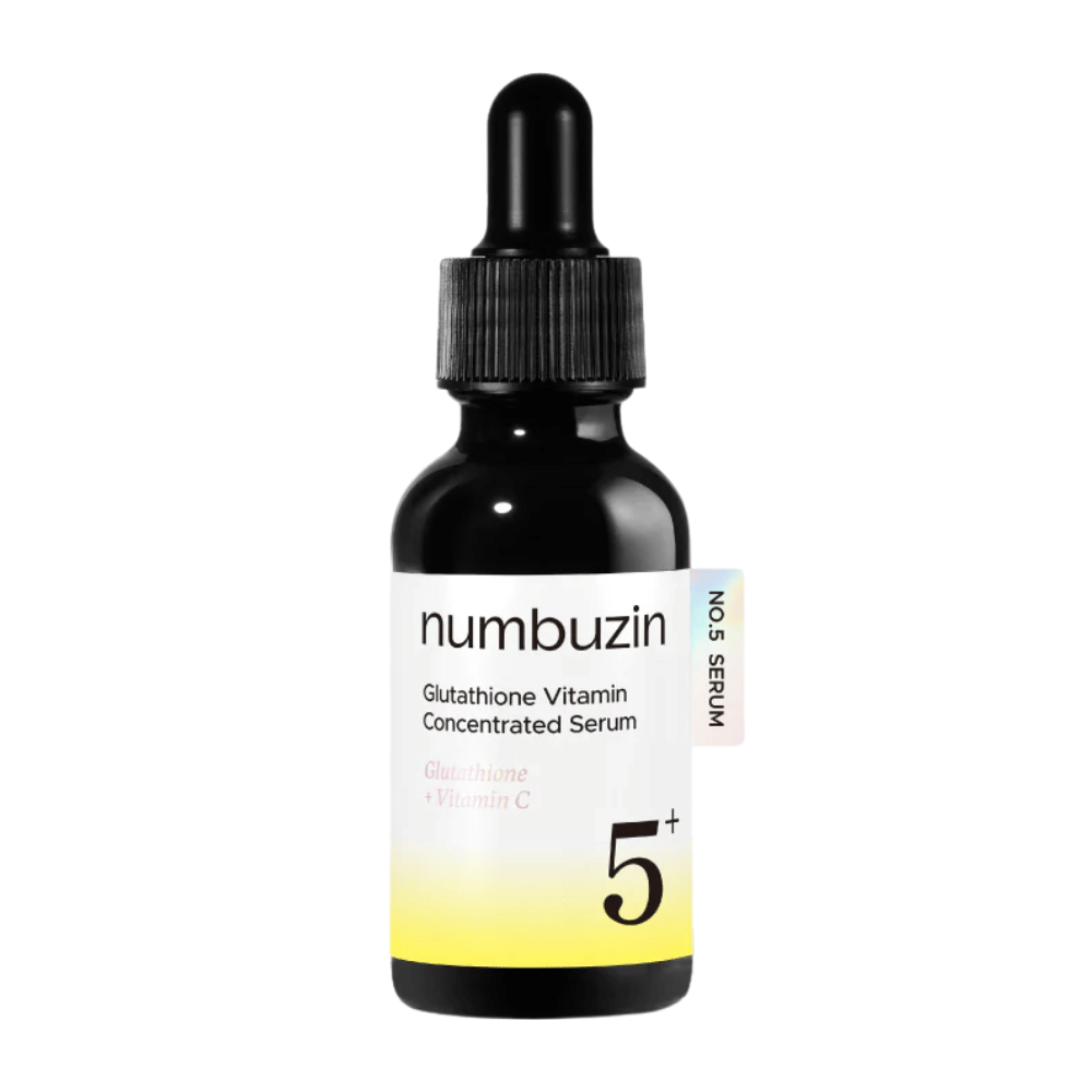 numbuzin No.5+ Glutathione Vitamin Concentrated Serum – sérum facial coreano com glutationa e vitamina C para manchas escuras e tom de pele irregular.