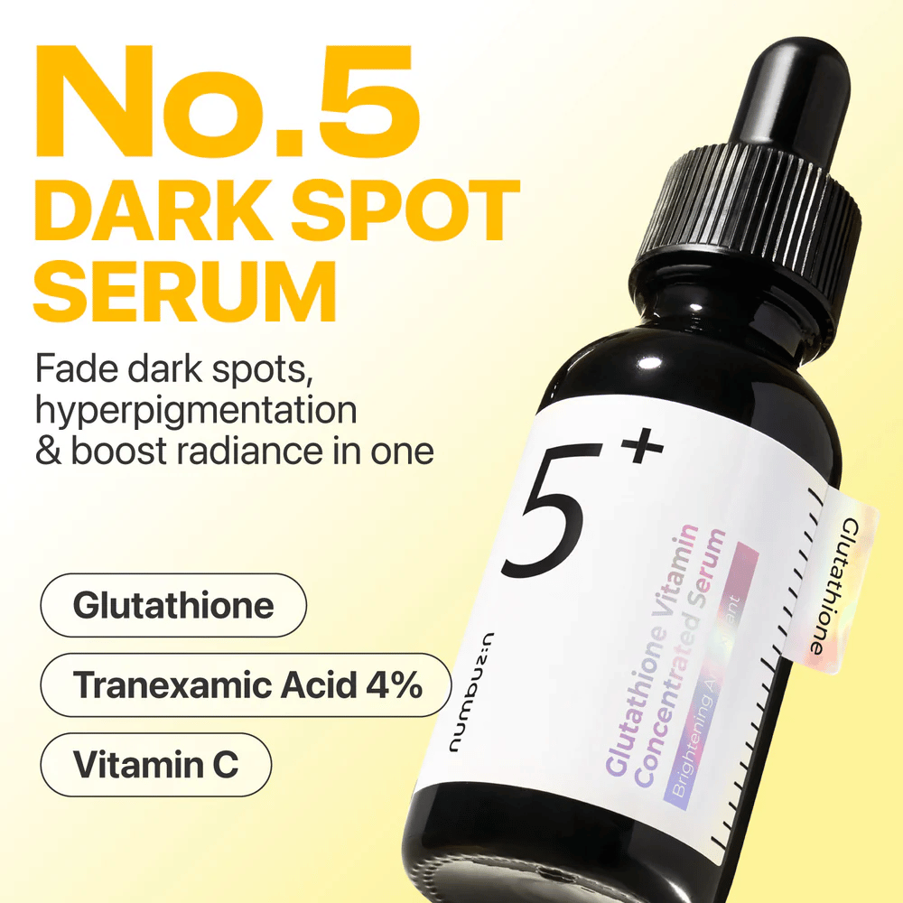 Imagem do produto de Numbuzin No.5 Dark Spot Serum com Glutationa, Ácido Tranexâmico e Vitamina C para iluminar a pele.