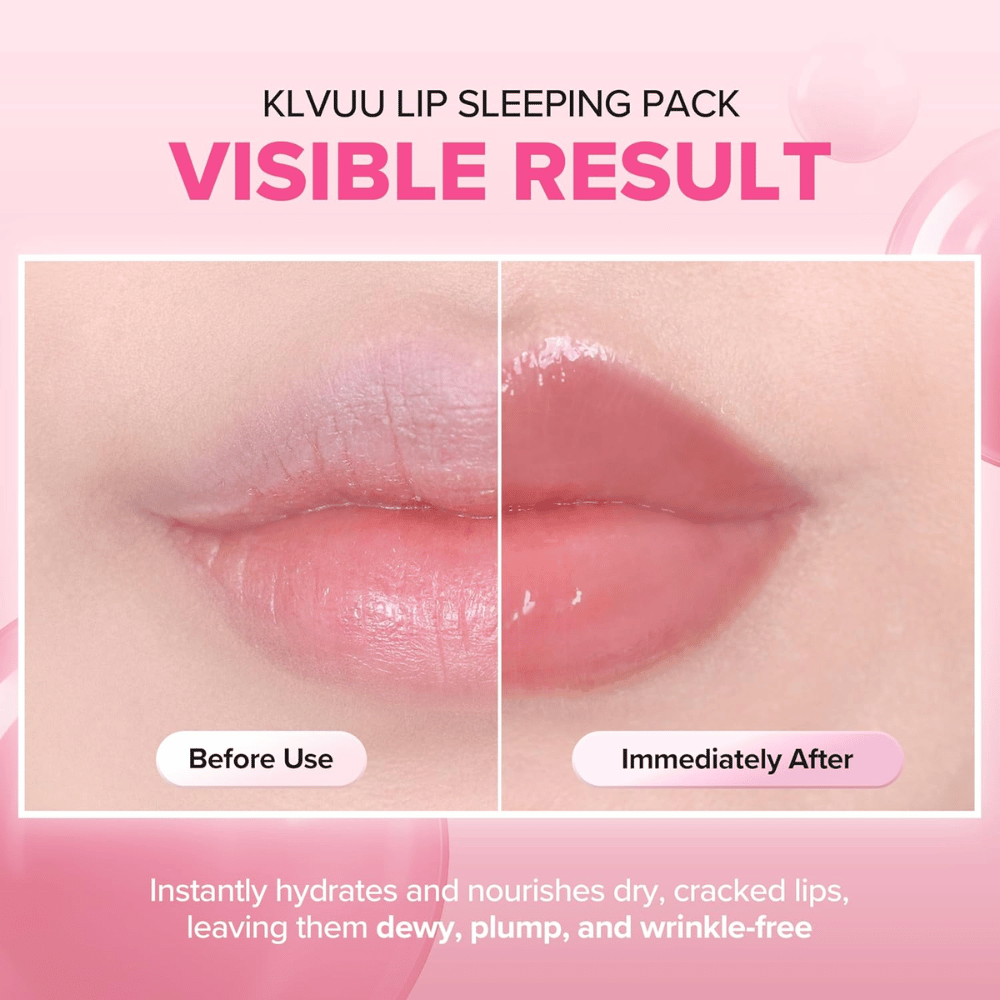KLAVUU Nourishing Care Lip Sleeping Pack Coconut hidrata os lábios secos, melhora a suavidade e proporciona um resultado mais volumoso e brilhante.