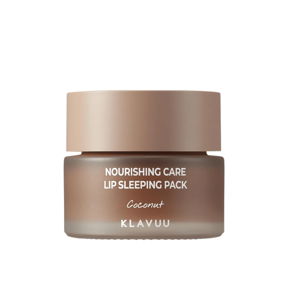 KLAVUU Nourishing Care Lip Sleeping Pack Coconut – máscara labial nutritiva com coco que hidrata intensamente e cuida dos lábios secos durante a noite.