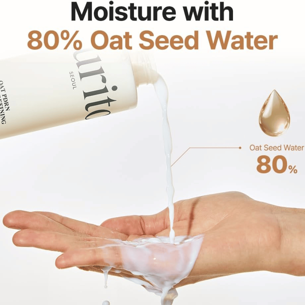 Purito SEOUL Oat PDRN Gentle Refining Toner com 80% de água de semente de aveia – loção facial hidratante e calmante para pele sensível e propensa a acne