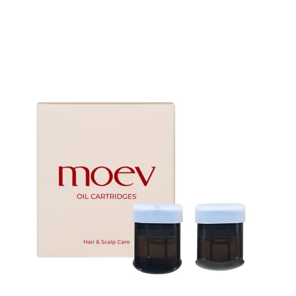 MOEV Oil Cartridges Set – recargas para cuidado capilar e do couro cabeludo, enriquecidas com óleos naturais e ingredientes ativos.