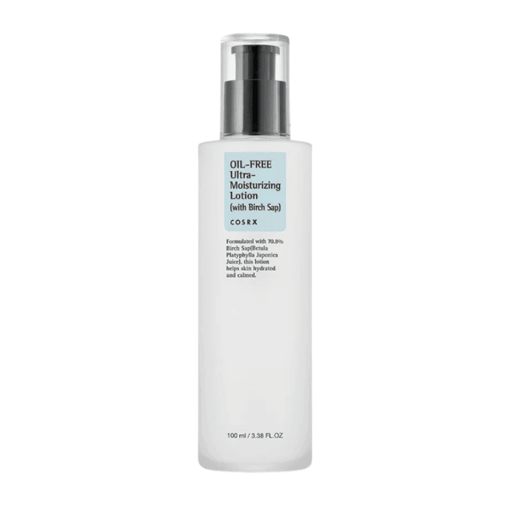 COSRX Loção Ultra-Hidratante Sem Óleo com Seiva de Bétula 100 ml creme facial sem óleo para pele sensível, oleosa e propensa a acne