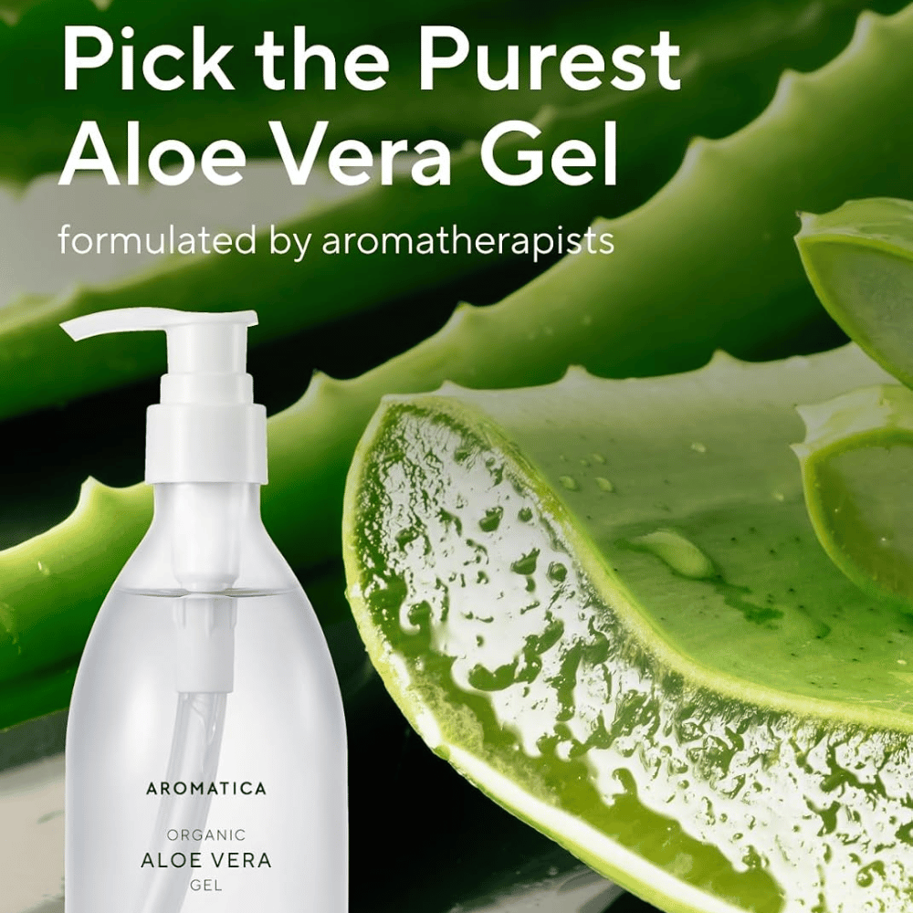 AROMATICA Organic Aloe Vera Gel – gel de aloé vera com folha natural de aloé vera