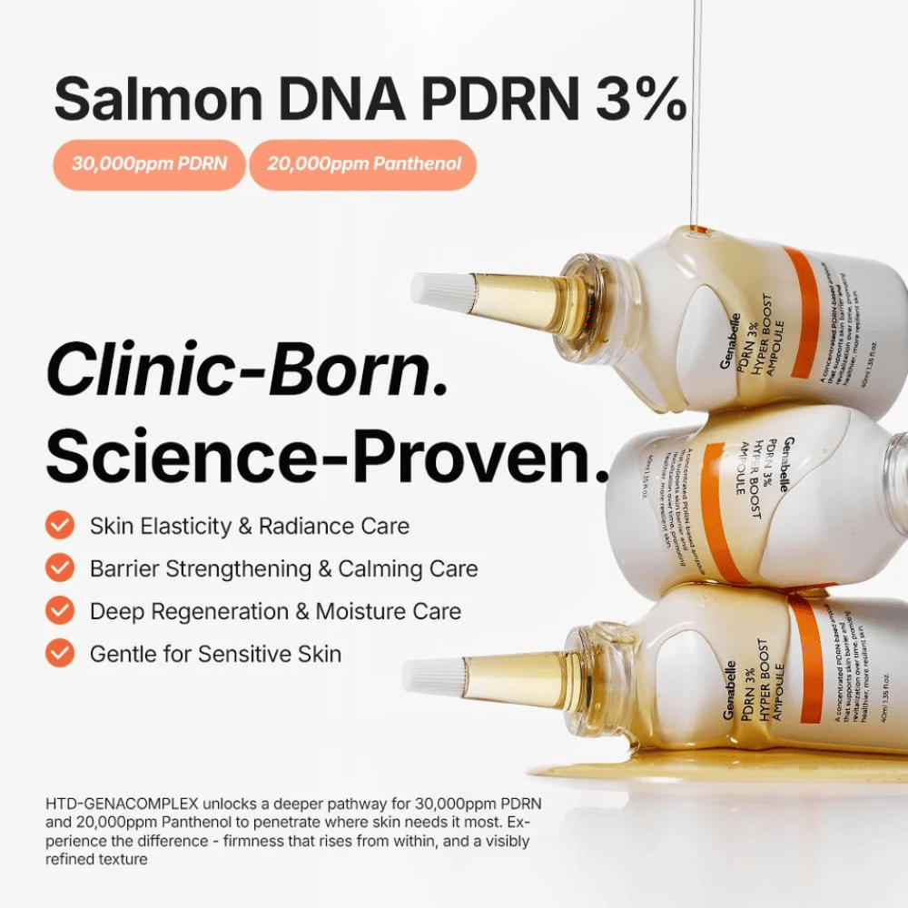 Genabelle PDRN 3% Hyper Boost Ampoule para uma pele mais firme e uma barreira cutânea fortalecida