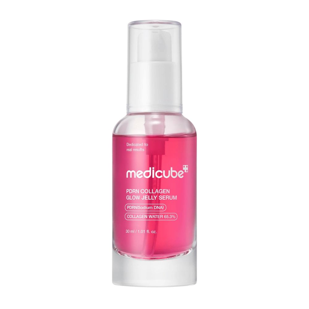 Medicube PDRN Collagen Glow Jelly Serum 30 ml em frasco com doseador para hidratação, luminosidade e elasticidade melhorada da pele
