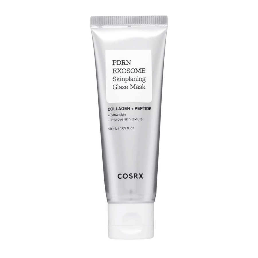 COSRX PDRN EXOSOME Skinplaning Glaze Mask – máscara facial com PDRN e péptidos que hidratam, uniformizam a textura da pele e dão luminosidade.